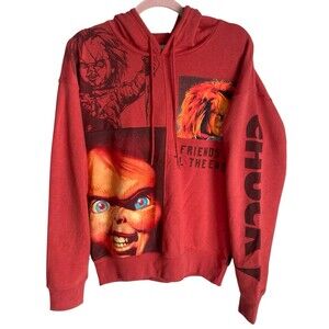 Chucky Child’s Play Juniors XS Red Graphic Hoodie Horror Sweatshirt